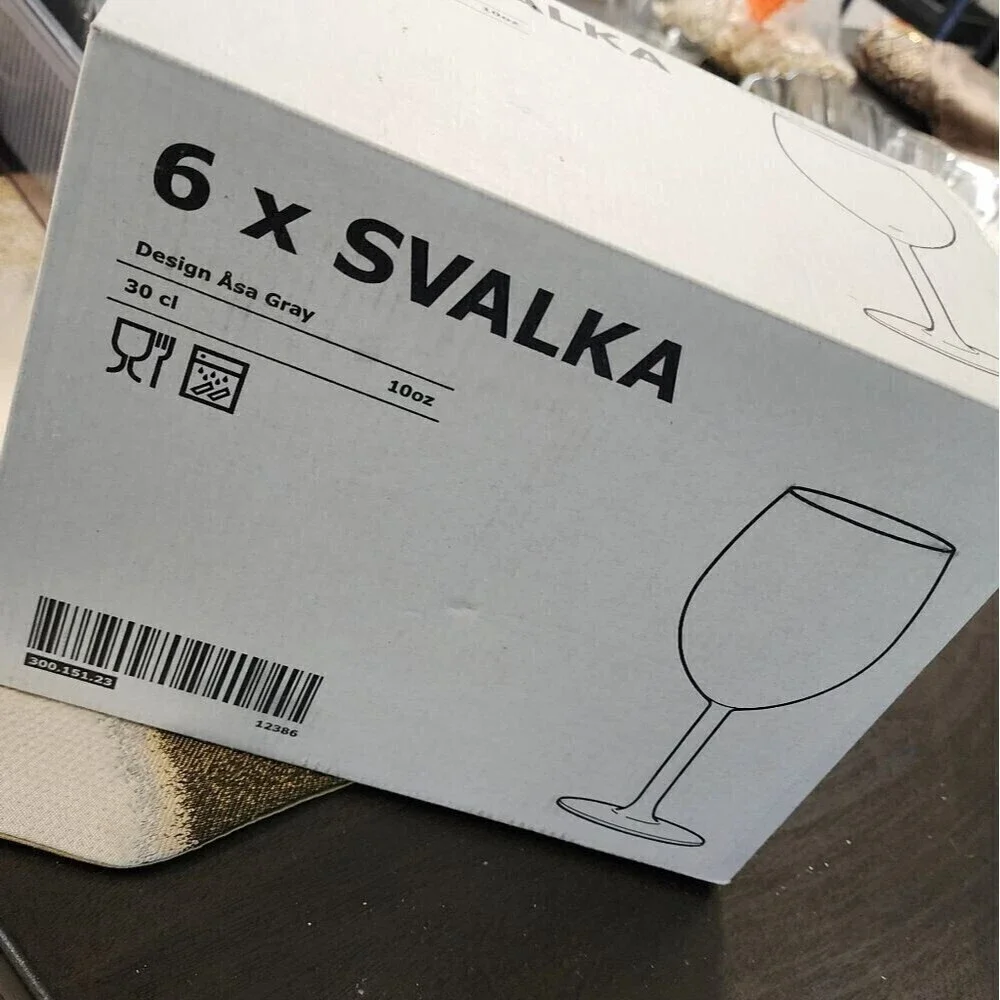 IKEA Svalka 10 Oz Wine Glasses 6 pieces new